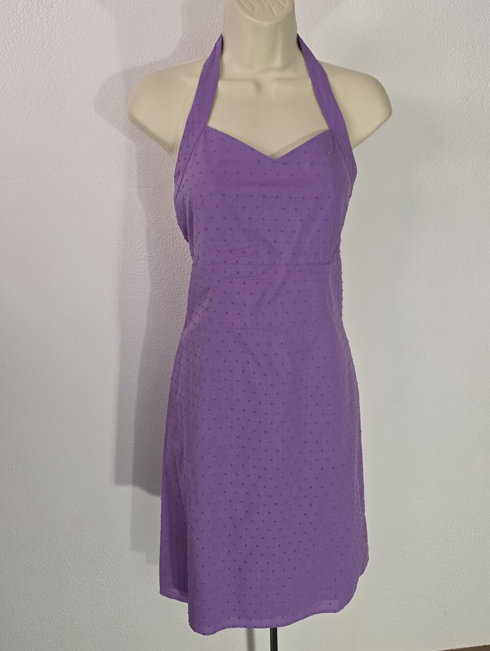 Route 66 Dress Cotton Y2K Slip Dot Pin-Up Summer Fit & Flare Lavender Size 6 - Picture 10 of 10